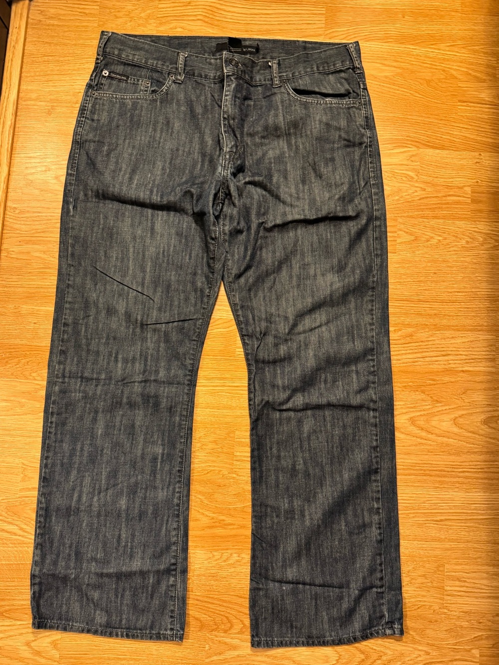 Calvin Klein Men’s 100% Cotton Dark Wash Bootcut Jeans—36x30